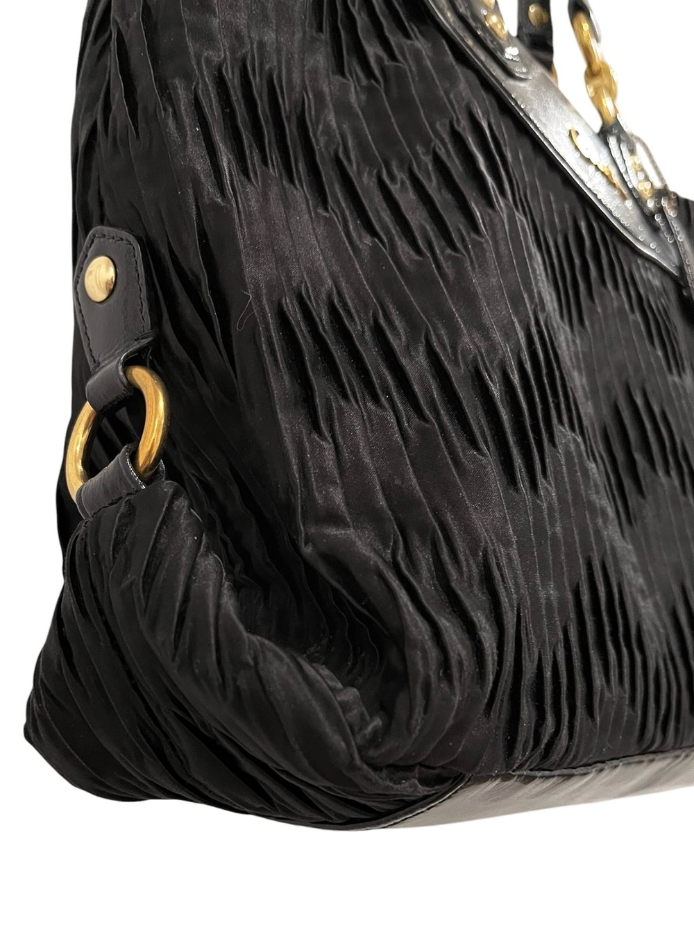 Coach Ashley Black Gathered Satin Satchel Bag 2012 NWOT #H1282-F20050 - Picture 2 of 16